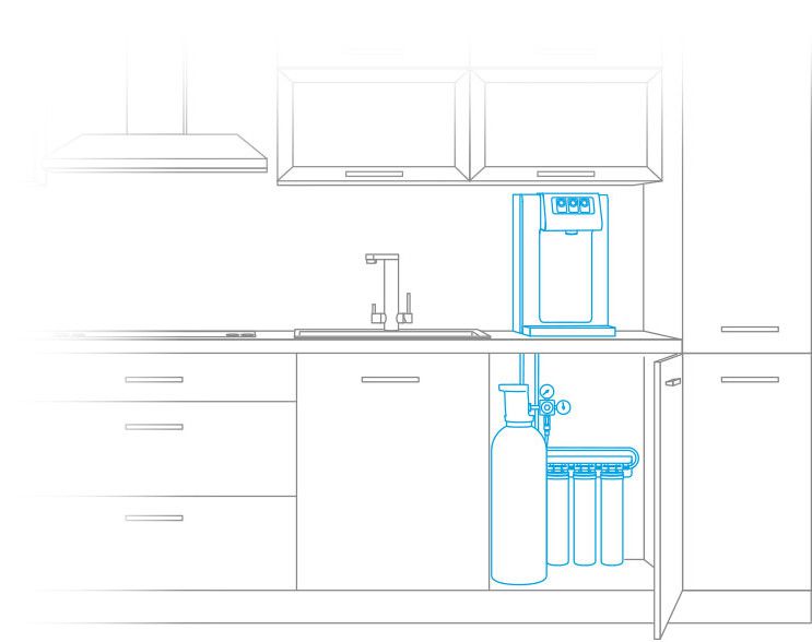 Küche mit einem Auftischgerät